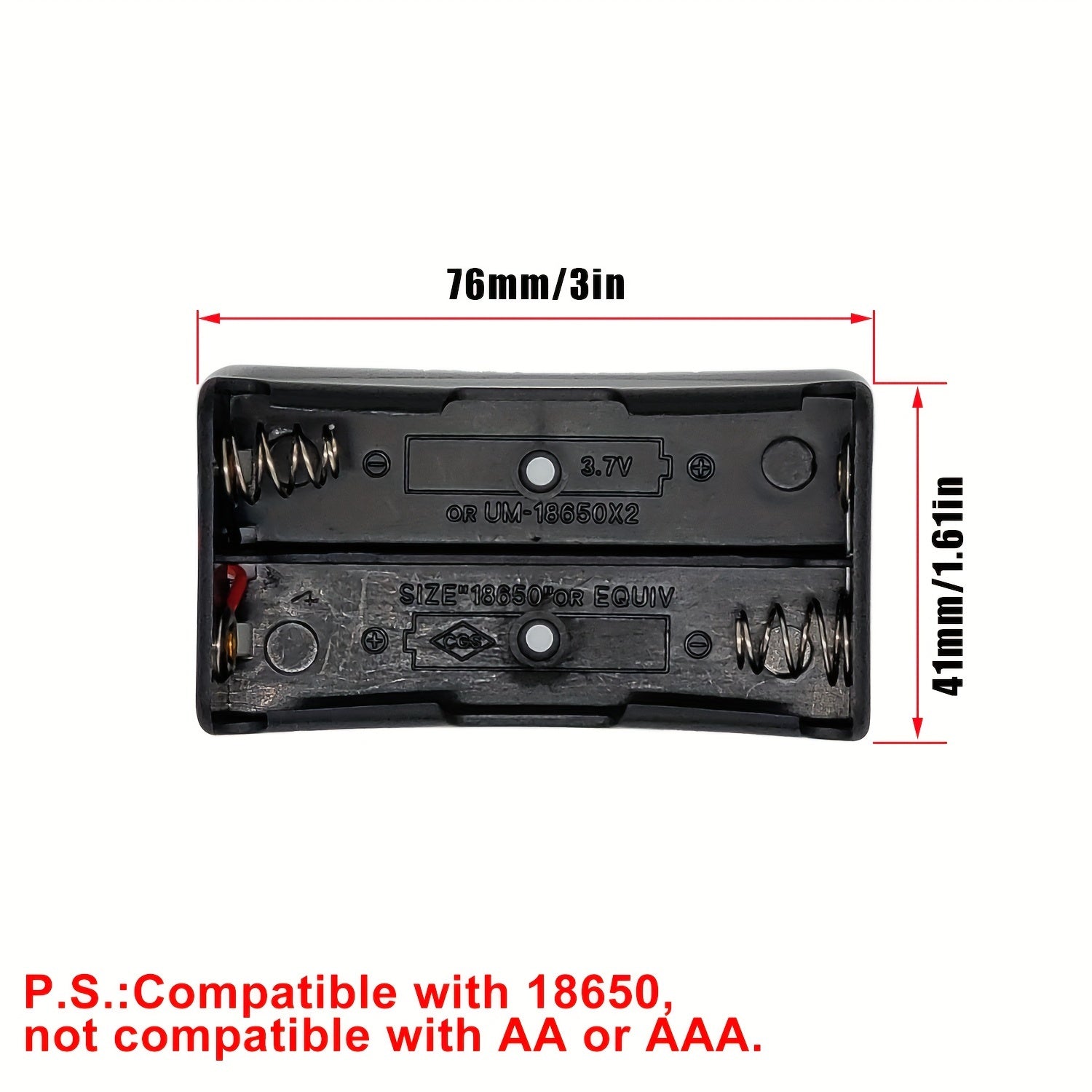 Lithium Battery Storage Box for 18650 Cells Battery Holder with Leads