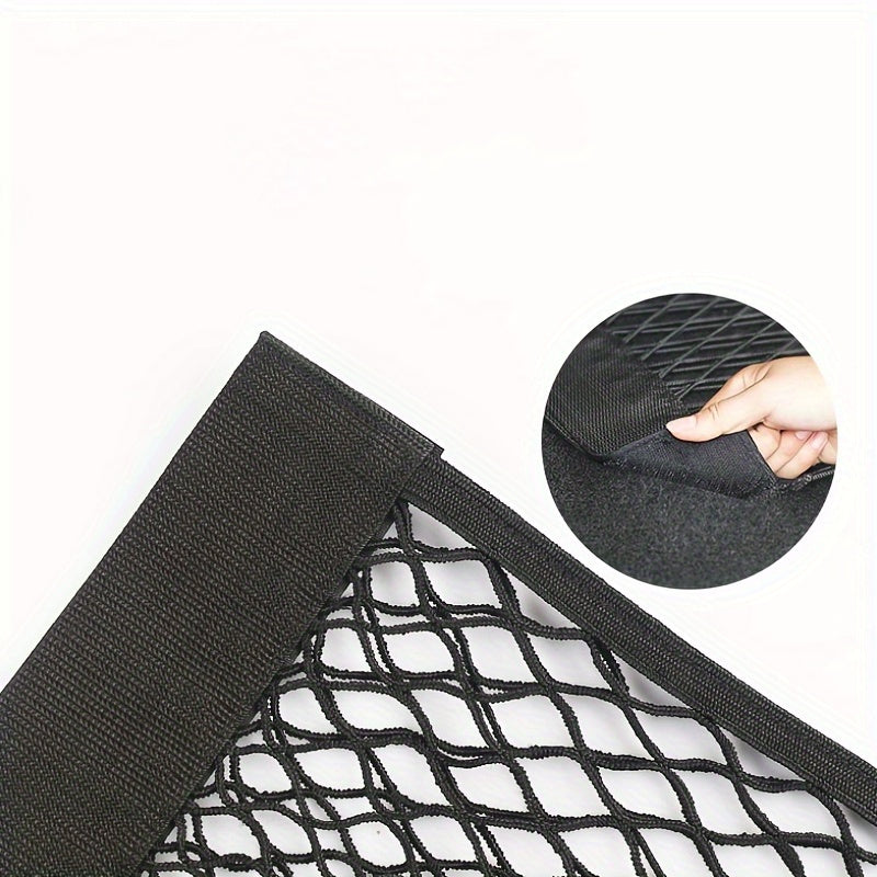 Universal Car Trunk Organizer Mesh Storage Net with Hooks and Elastic Fabric