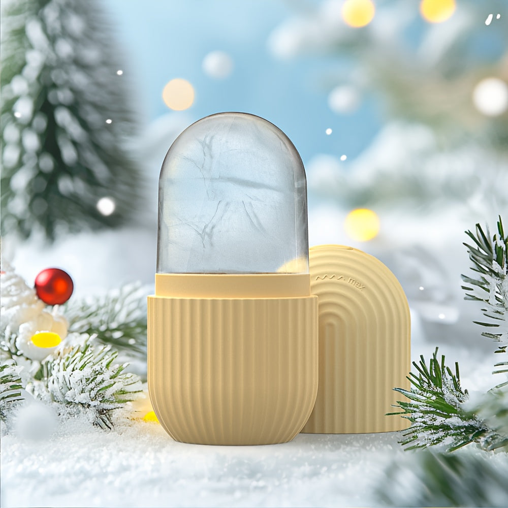 Unisex Silicone Ice Roller for Face Cooling Gel Core Puffiness Reduction Beige