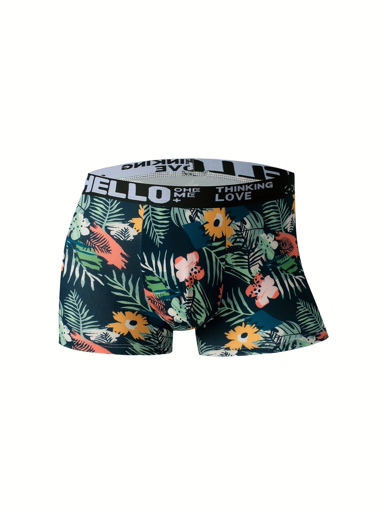 Men's Boxer Briefs 7-Pack Floral Print High Stretch Breathable Polyester Elastane