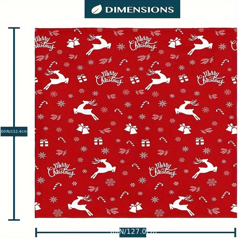 Traditional Style Christmas Flannel Fleece Throw Blanket All-Season Soft Digital Print