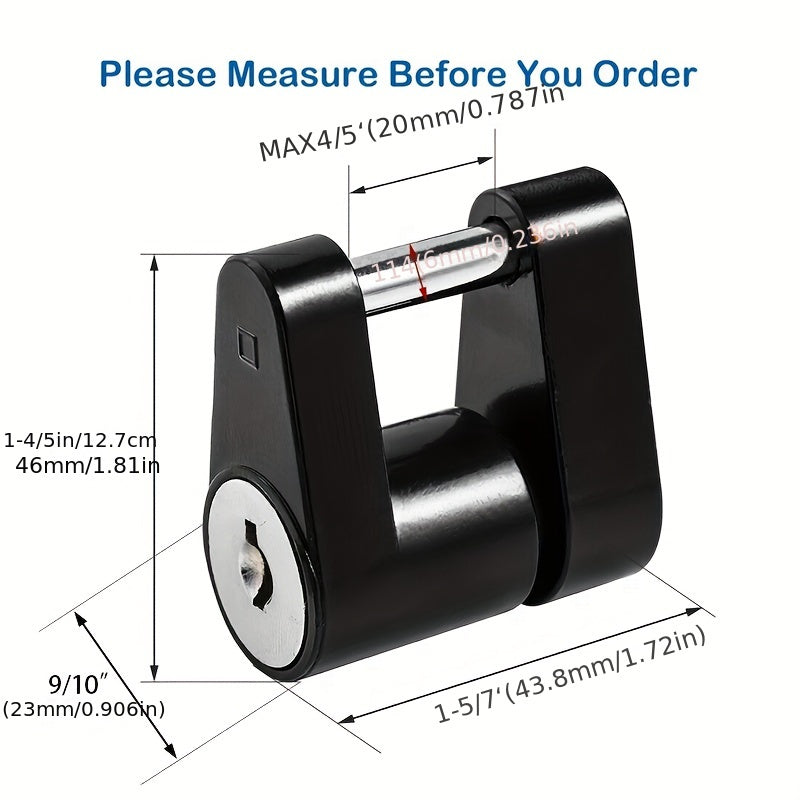 Heavy-Duty Zinc Alloy Trailer Coupler Lock 1/4 Inch Pin Anti-Theft for RVs Trucks Boats White Cylinder Options