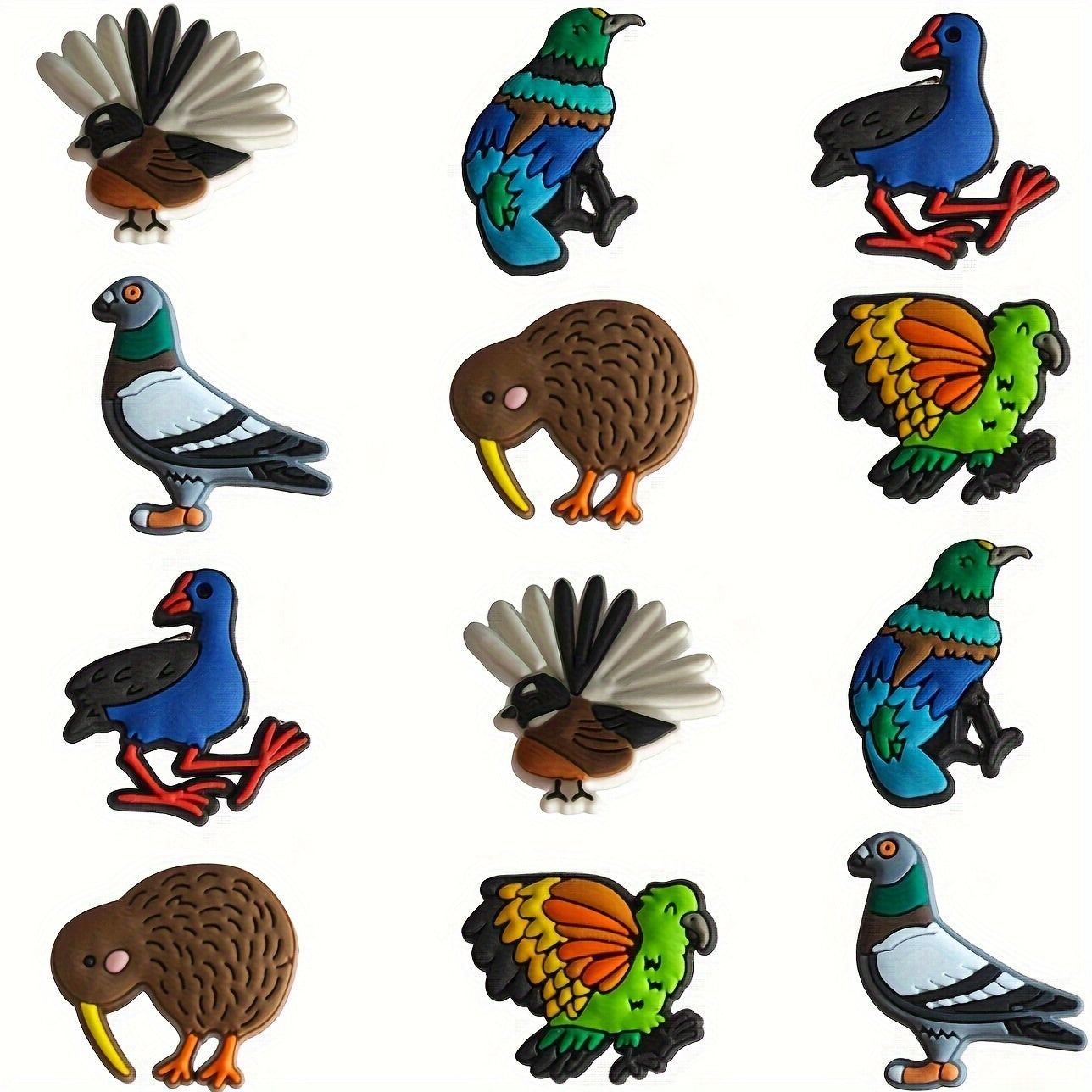 12/6 Pcs Kids Girls Bird Shape Shoe Charms for Sandals and Slippers