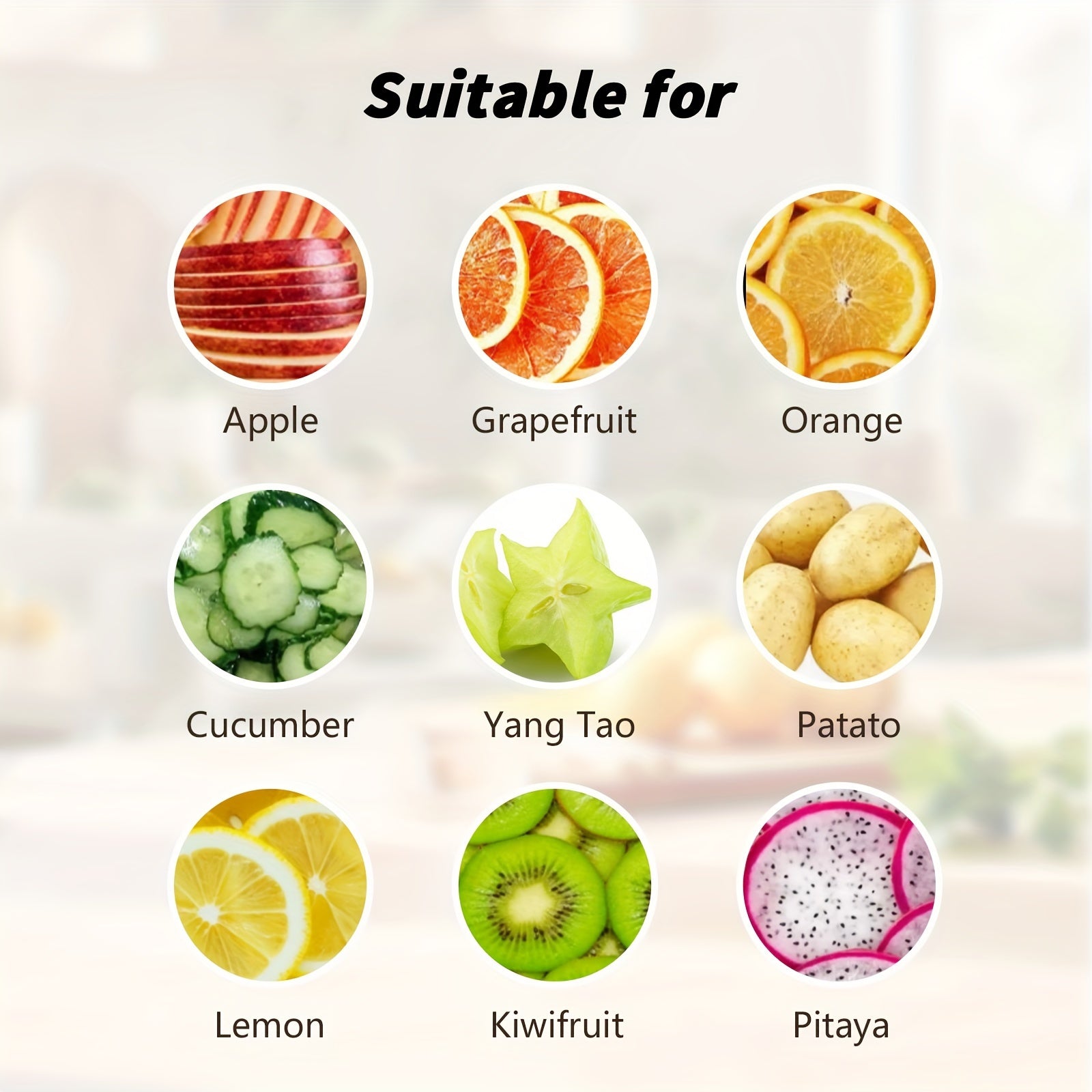 Vegetable and Fruit Chopper with Adjustable Slicer Stainless Steel Blade