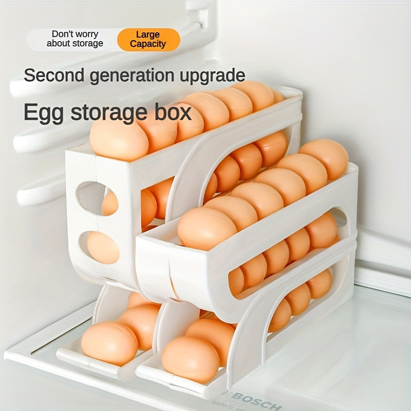 4-Layer Automatic Egg Dispenser Nylon Shatter-Resistant for Refrigerator and Kitchen