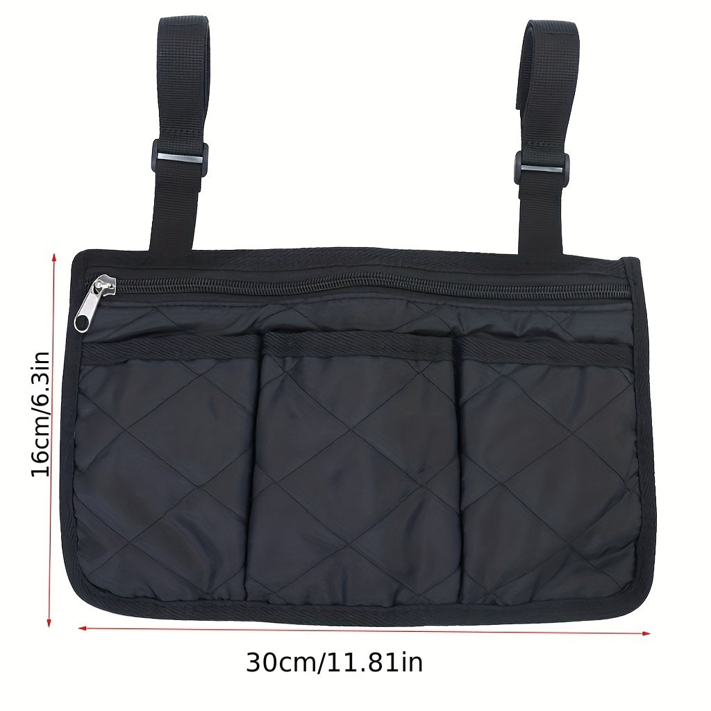 Wheelchair Armrest Hanging Storage Bag Large Capacity Easy to Carry