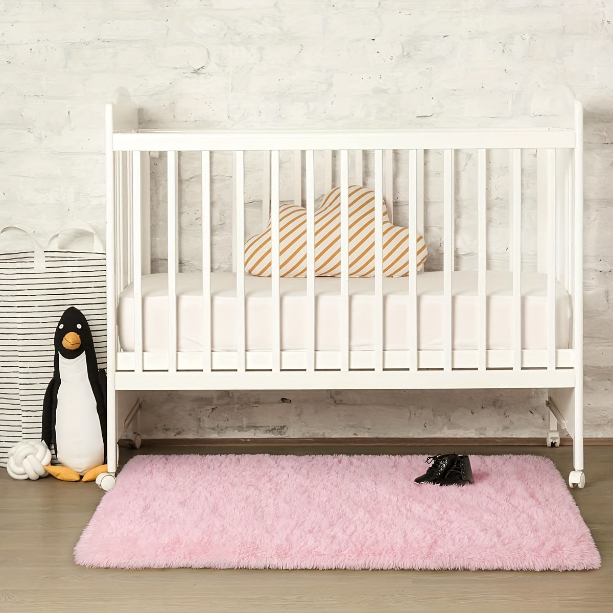 Alfombra de área rosa peluda suave, absorbente y antideslizante para dormitorio y sala de estar