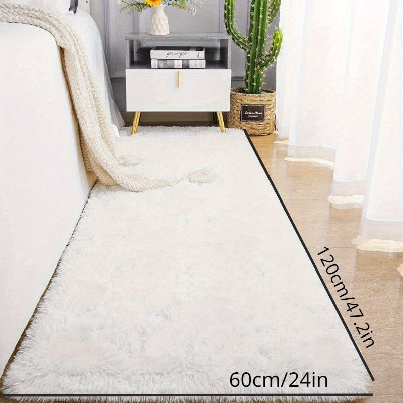 Soft White Shaggy Plush Area Rug for Bedroom Living Room Dorm Decor