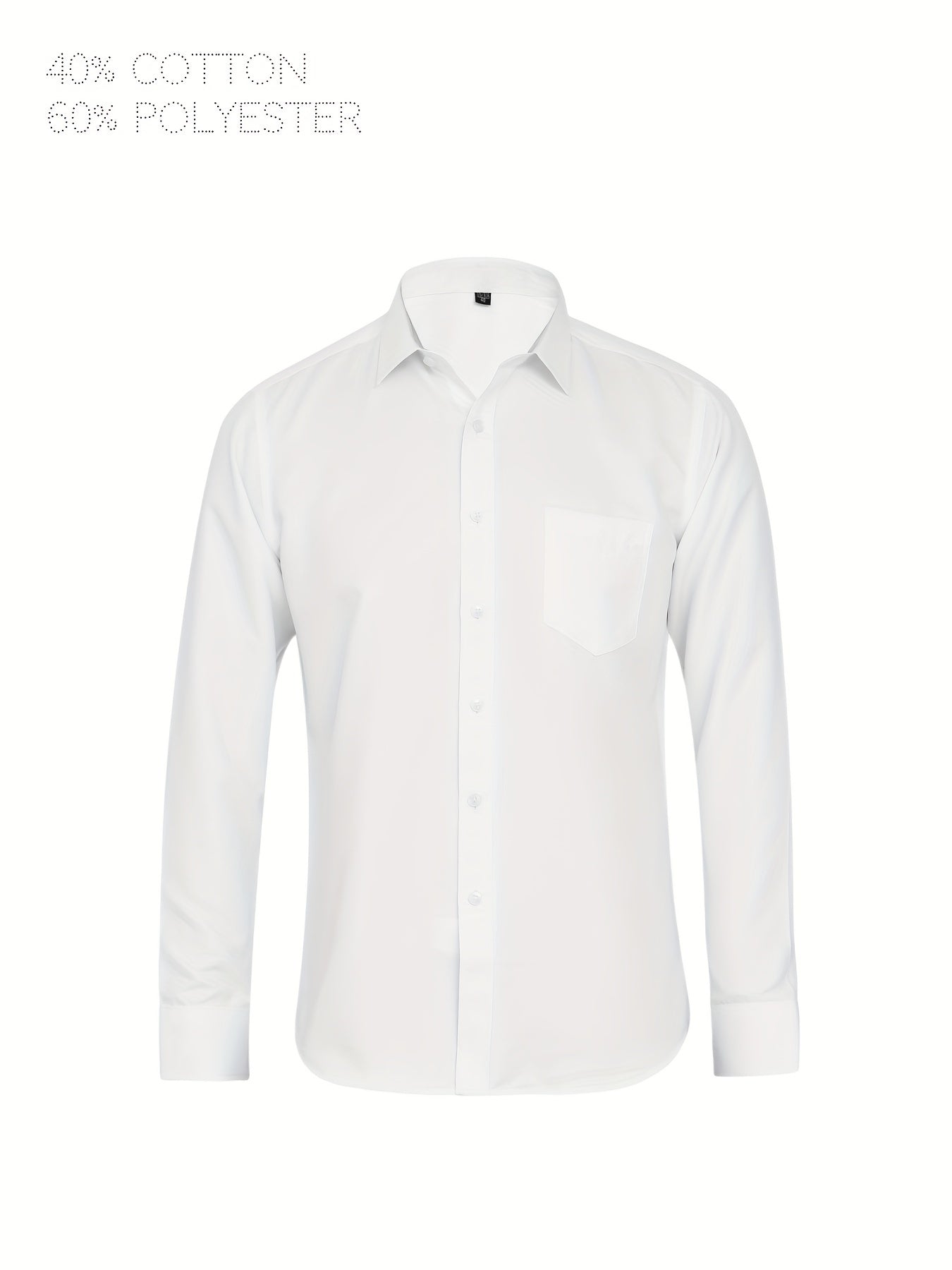 CAPUTO Erkaklar uchun Katta O'lchamdagi Rasmiy Ko'ylak - Bir Rangli, Uzoq Yengli, Qiyshaymasdan Biznes Tugmachali Ko'ylak, Yengil Yaka bilan