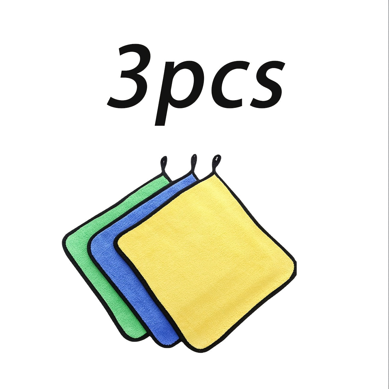 Set of 3 or 6 Thickened Coral Fleece Car Towels for Cleaning and Drying