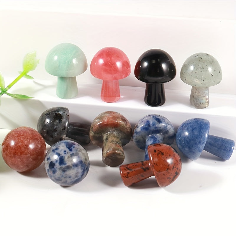 Juego de 20/30/50 piedras de chakra de hongo talladas a mano para decoración del hogar y manualidades