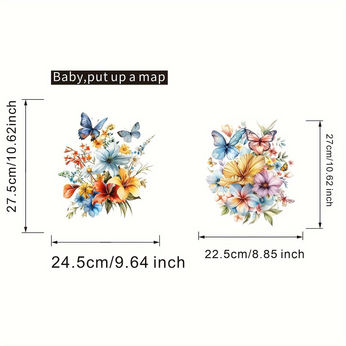 DIY Floral Toilet Seat Stickers Self-Adhesive Ceramic Surface Decal