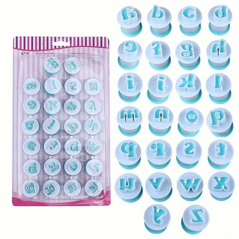 Plastic Cookie Cutter Set Alphabet and Number Shapes 26 Pieces for Baking and Decorating