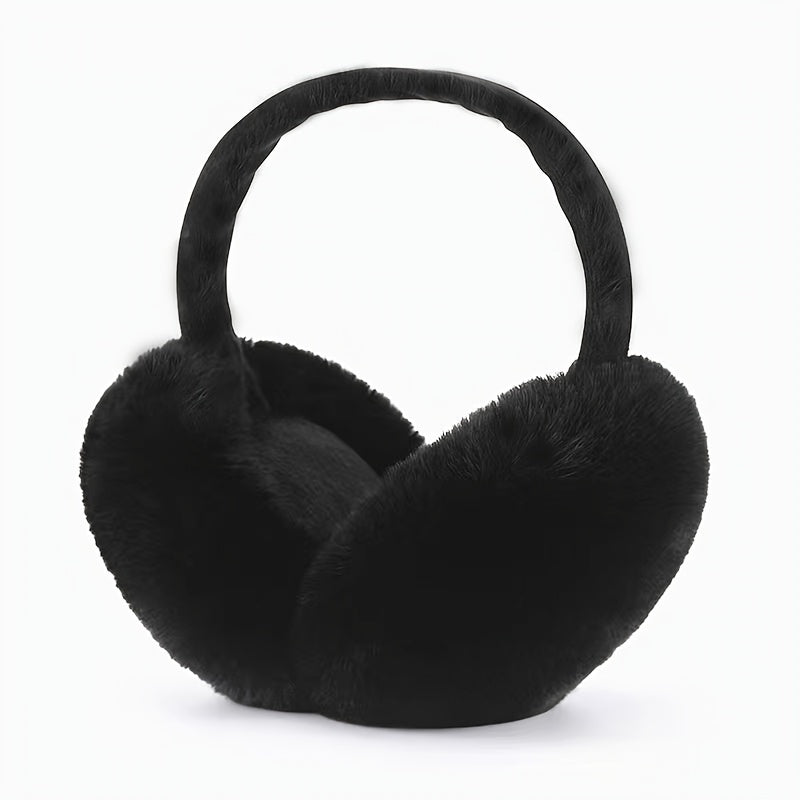 Winter Warm Plush Earmuffs for Women Windproof Foldable Ear Warmer Cozy Polyester