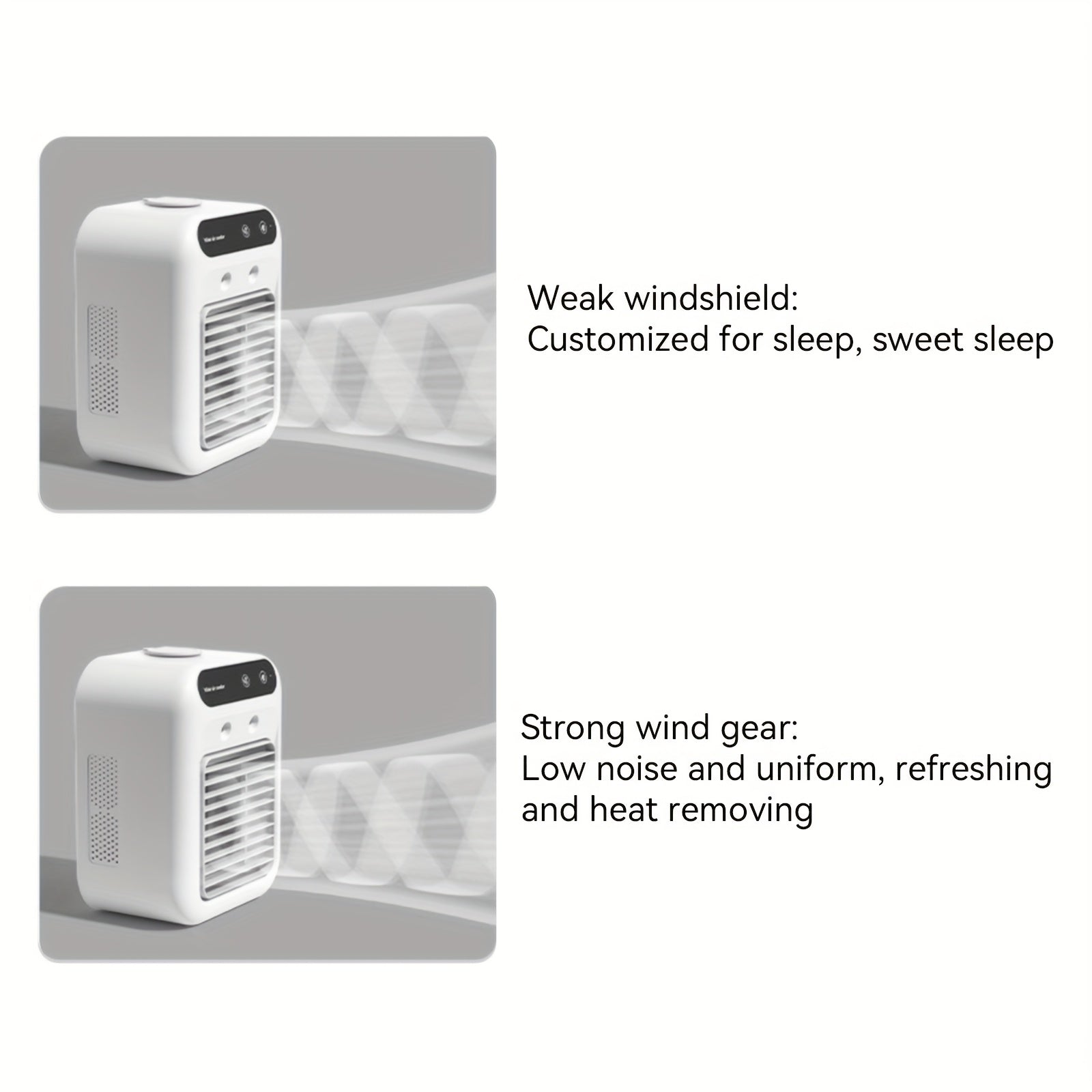 Portable desktop cooling fan with large tank capacity continuous spray low noise fast cooling USB rechargeable for bedroom office dorm outdoor camping car