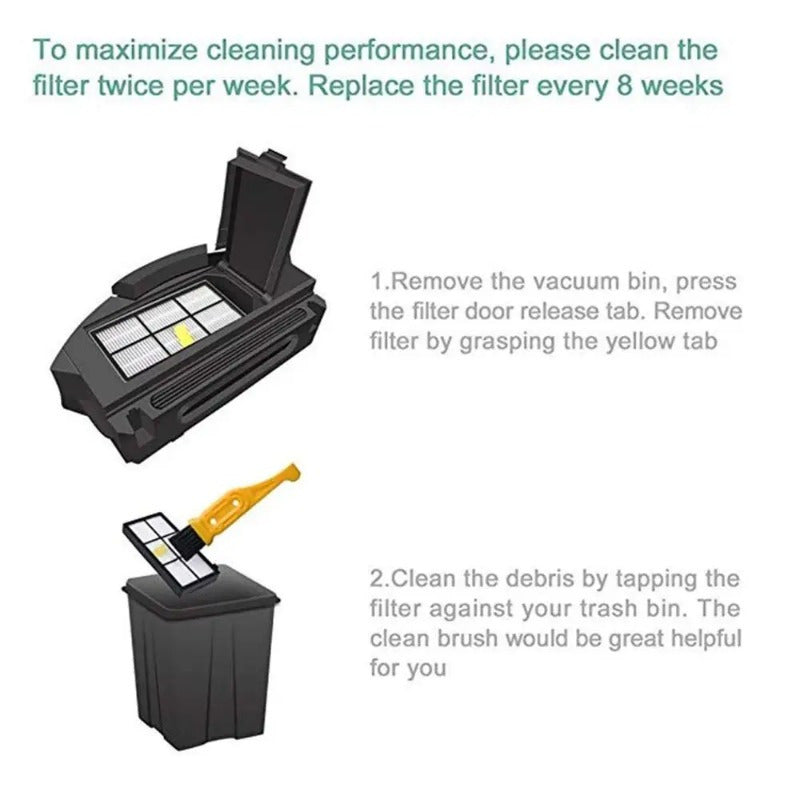 Robot changyutgich uchun 6 HEPA filtri, 800 va 900 seriyali aksessuarlar, 805 va 866 modellari bilan mos keladi