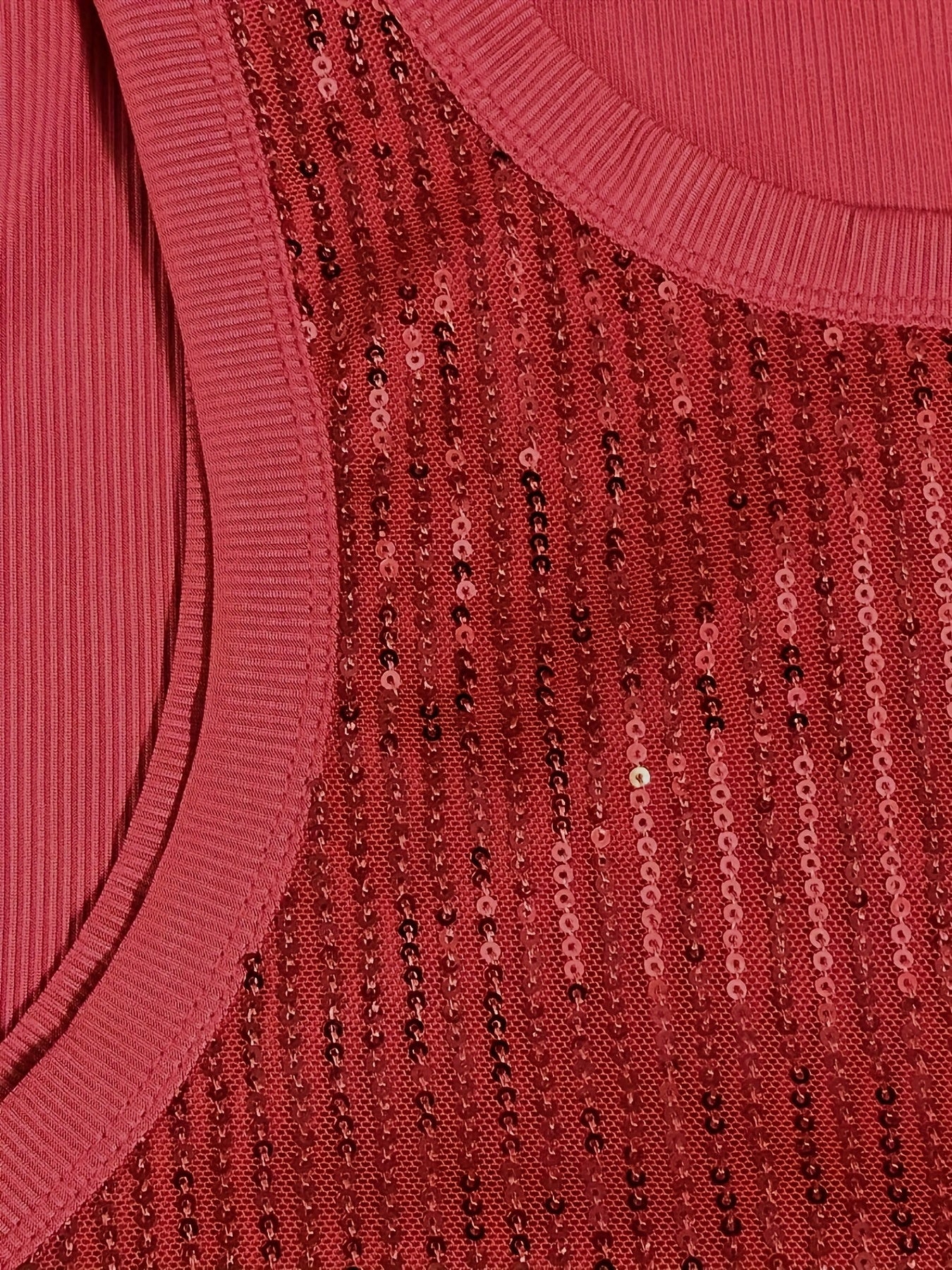 Chaleco de lentejuelas para mujer sin mangas, top de punto, poliéster y spandex, primavera y verano, sólido