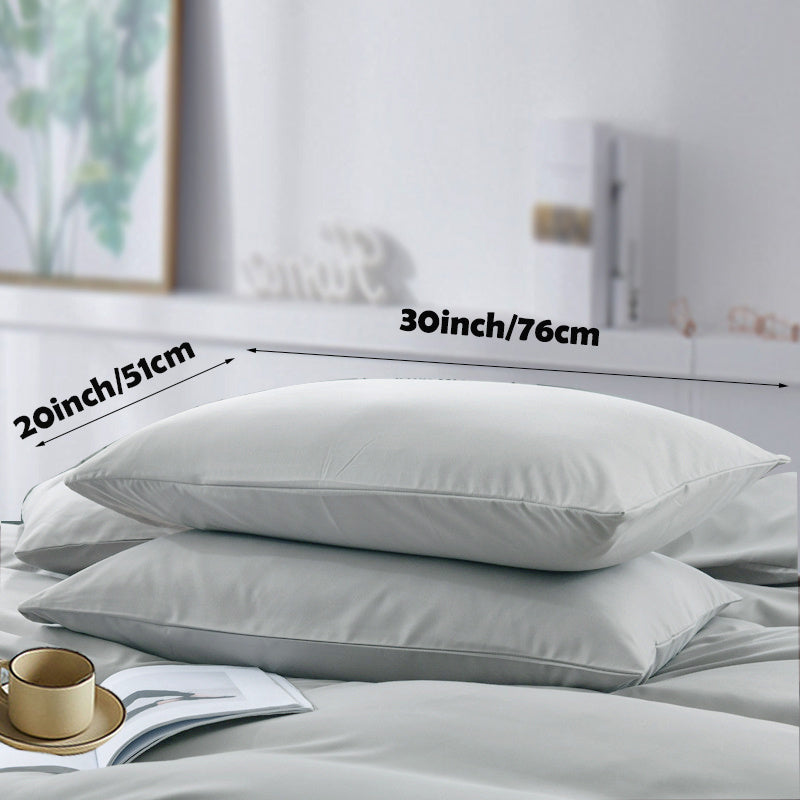 Set of 2 Soft Polyester Pillowcases Non-Wrinkle Fade-Resistant Lightweight Machine Washable