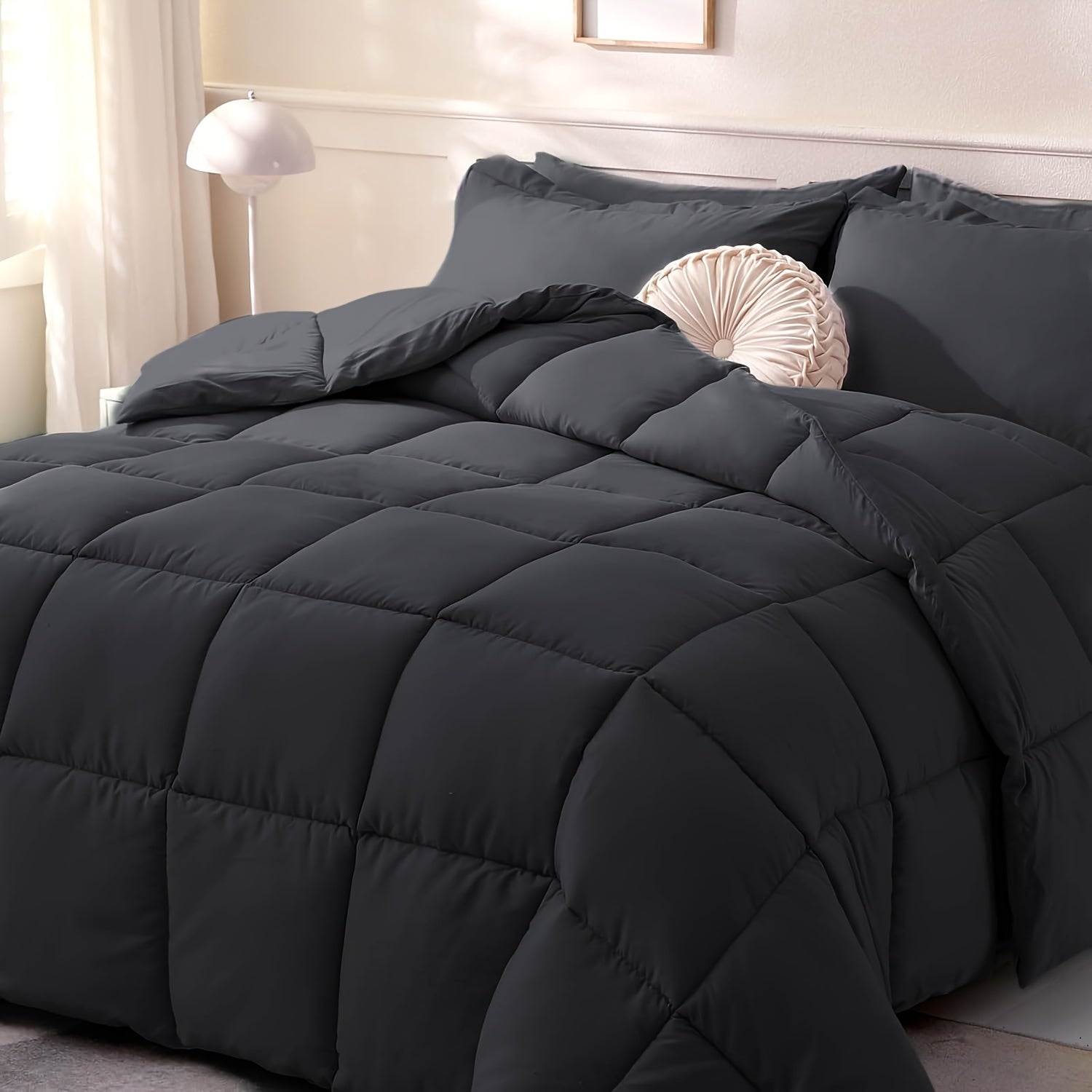 All-Season Polyester Quilted Comforter Duvet Insert with Corner Tabs