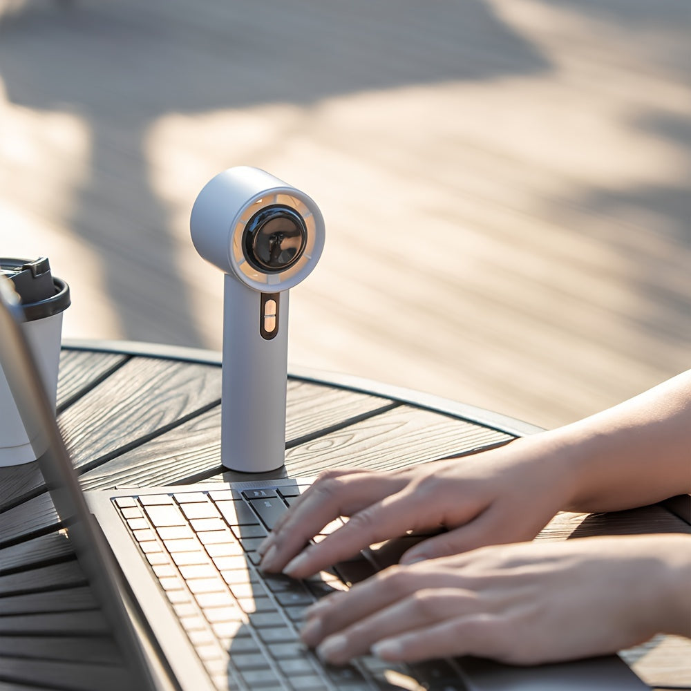 Rechargeable Handheld Fan with LED Display and Fast Cooling Cyclone Fan