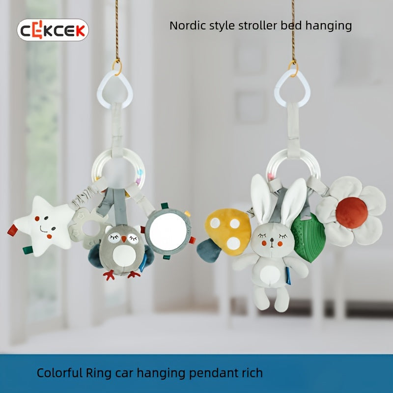 Baby Toy Plush Car Hanging Toy Nordic Style Soft Fabric Mixed Colors for Infants 0-1