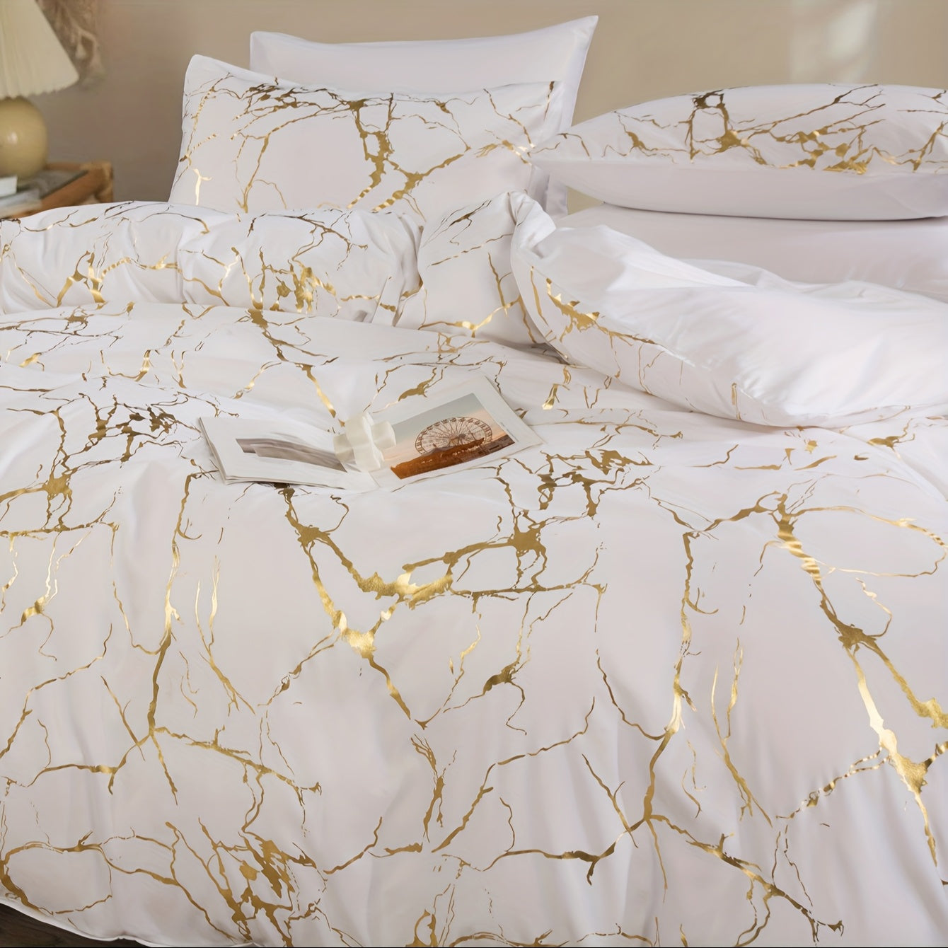 Conjunto de funda nórdica para dormitorio y habitación de invitados, suave y cómodo, incluye 1 funda nórdica y 2 fundas de almohada