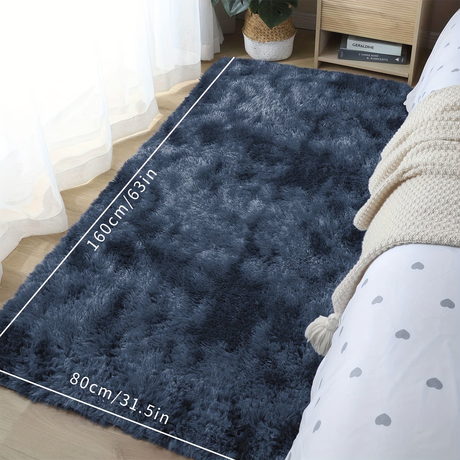 Luxurious Shag Area Rug for Living Room and Bedroom Non-Slip Plush Carpet