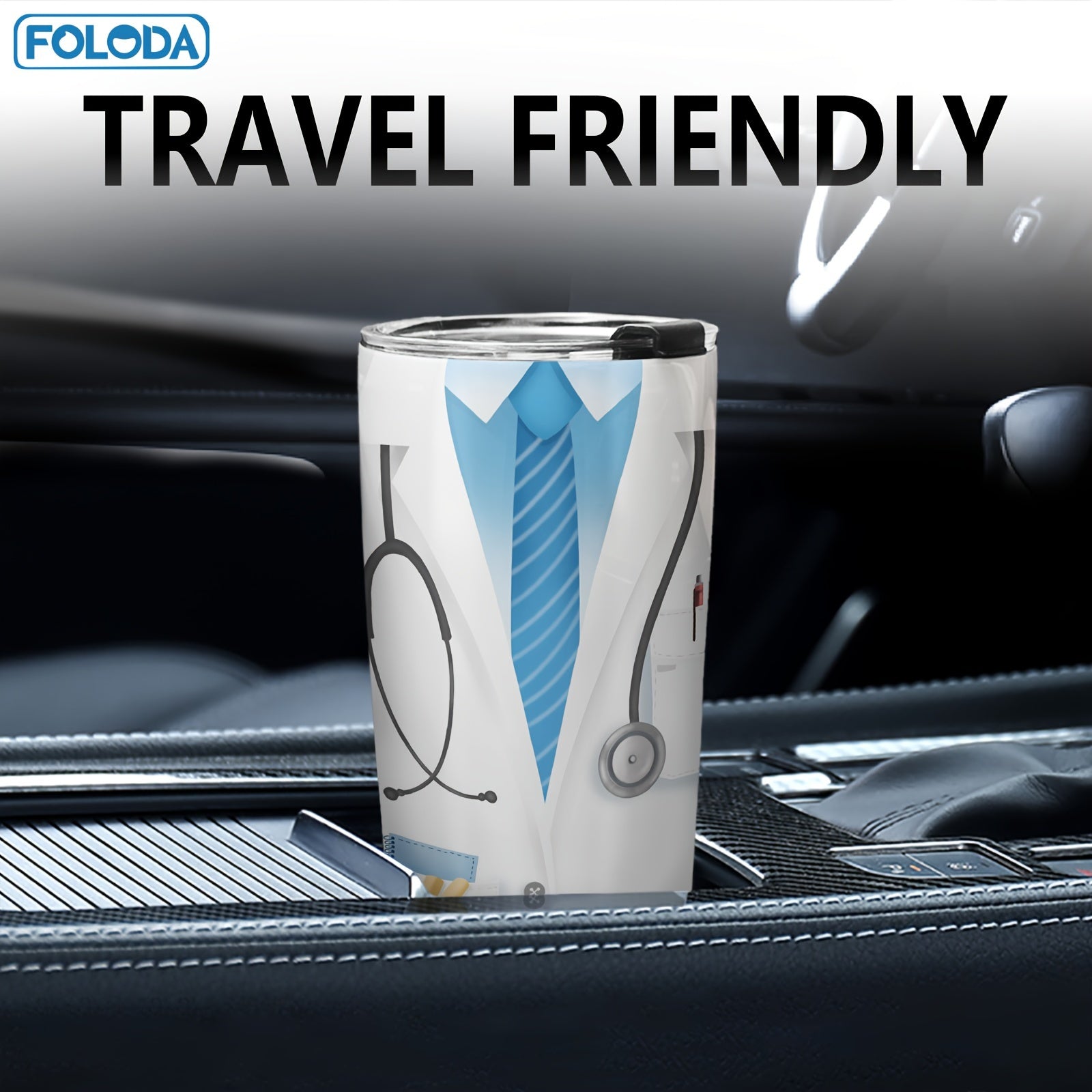 Stainless Steel Travel Mug Leak-Proof Coffee Tumbler with Lid for On-the-Go