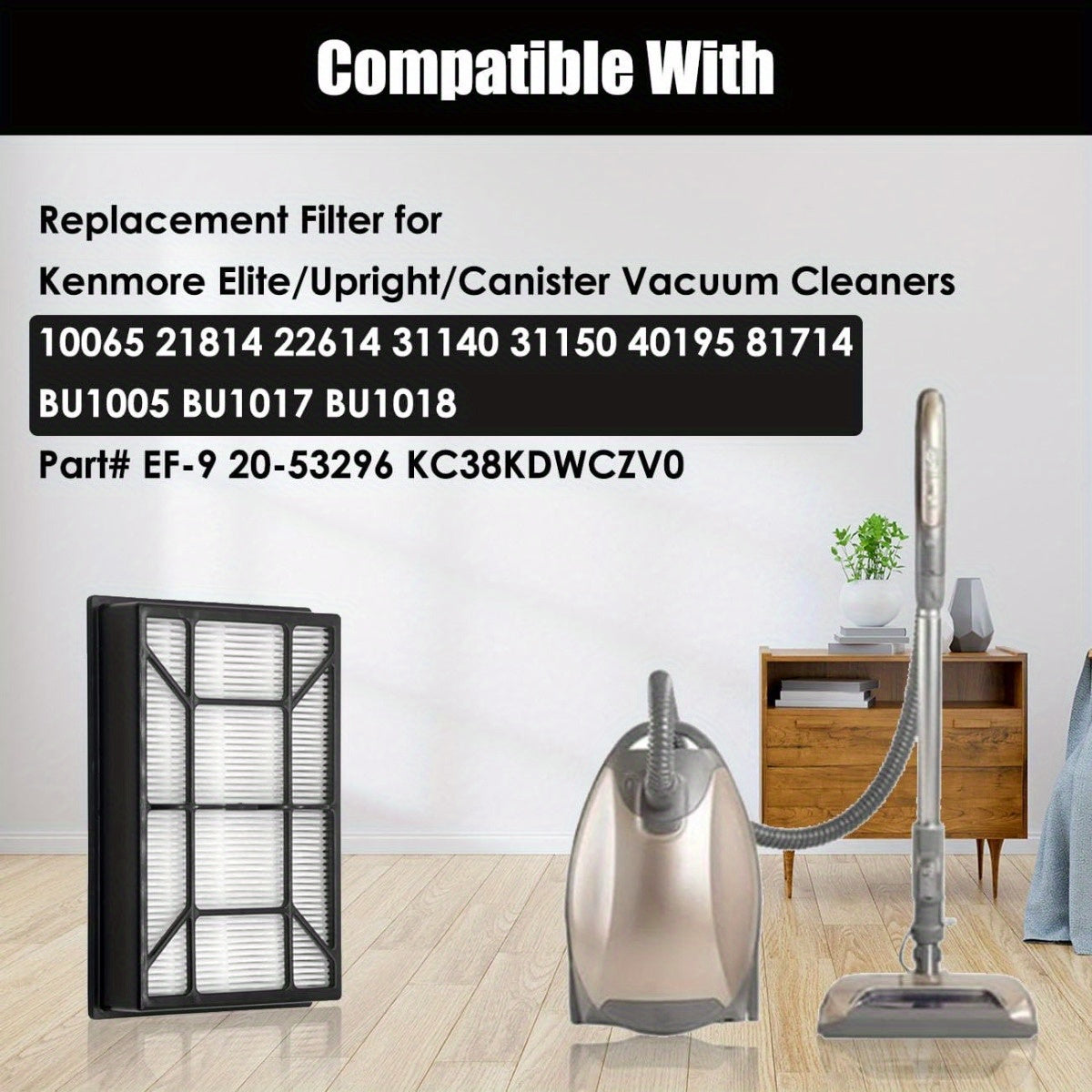 Kenmore HEPA filtrlari Elite to'g'ri va qozonli changyutgichlar uchun almashtirish.