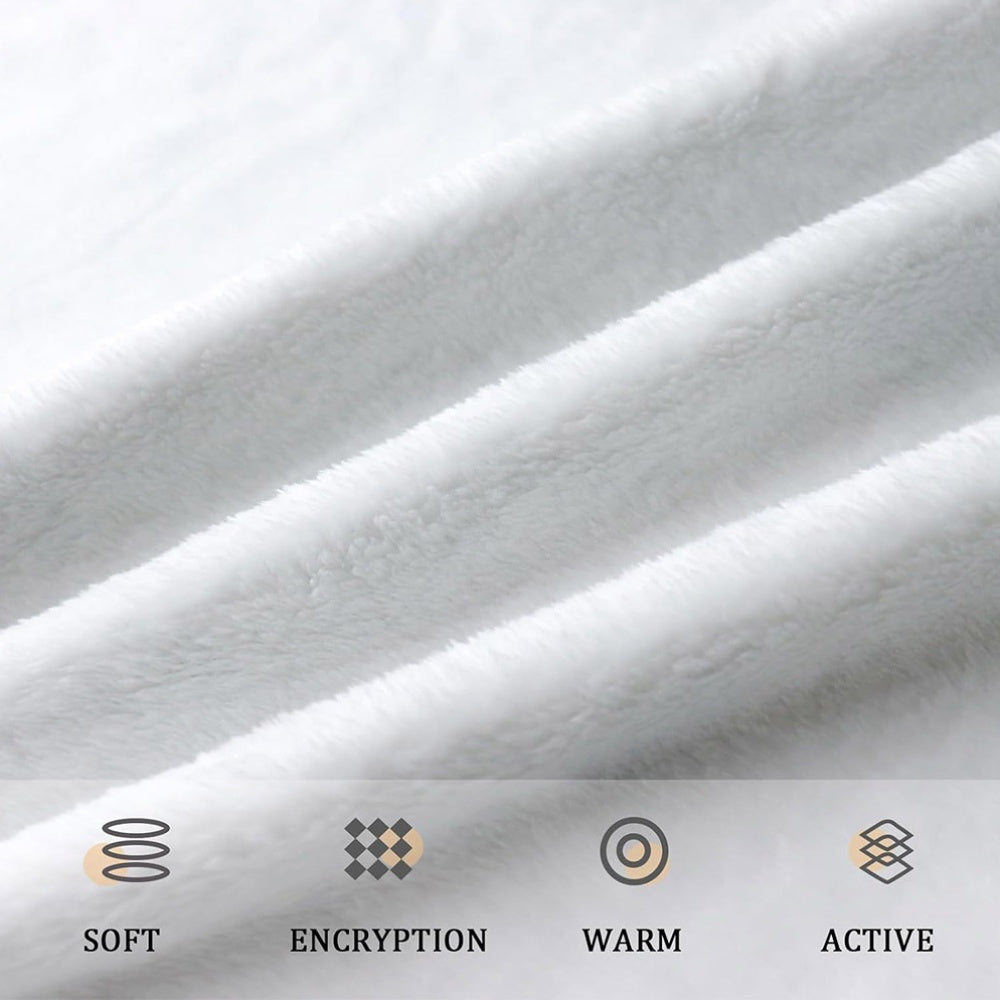 Contemporary Flannel Fleece Throw Blanket with Fox and Floral Print All-Season Warmth