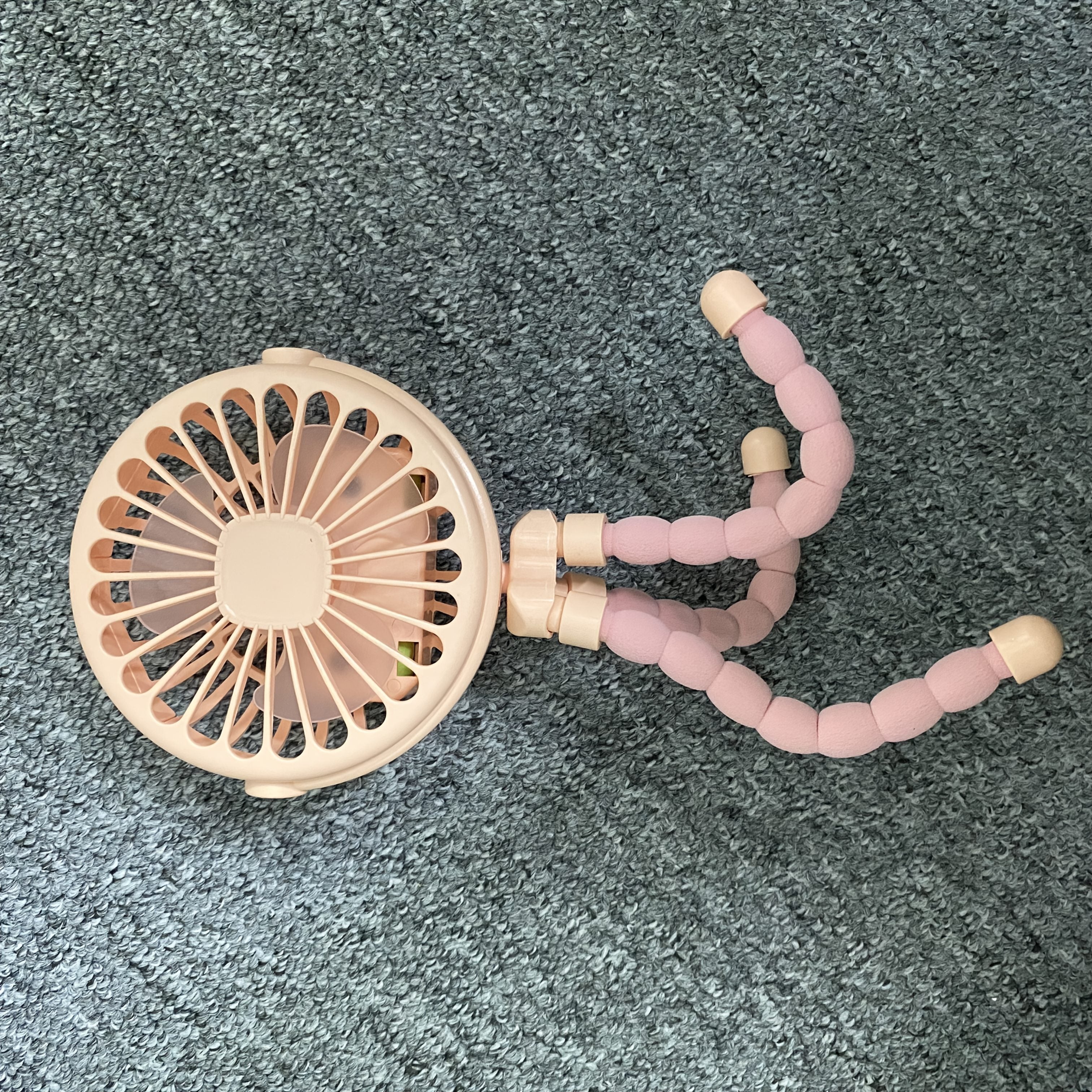 Portable 3-Speed USB Rechargeable Fan with Flexible Tripod for Stroller Desk Bike Camping