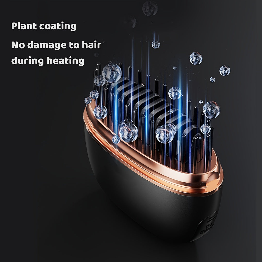 Cordless Hair Straightener Brush with Negative Ion Technology USB Rechargeable 3 Heat Settings Anti-Scald for Men and Women