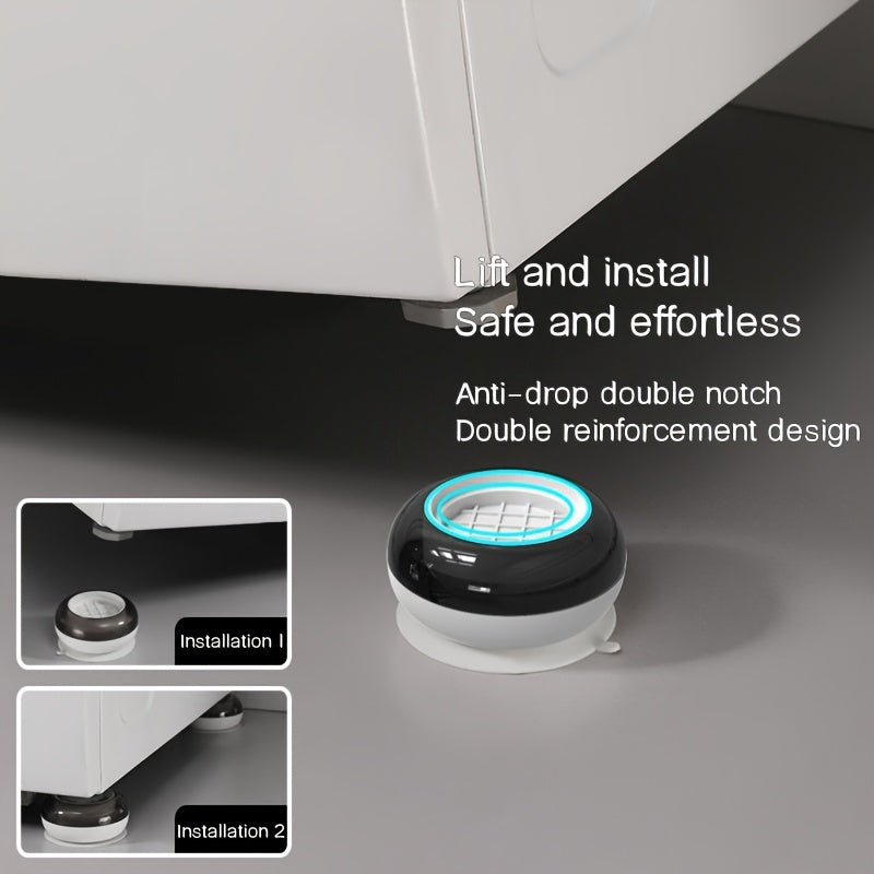 4 Adjustable Support Mats for Washing Machines and Refrigerators Non-Slip Cushions