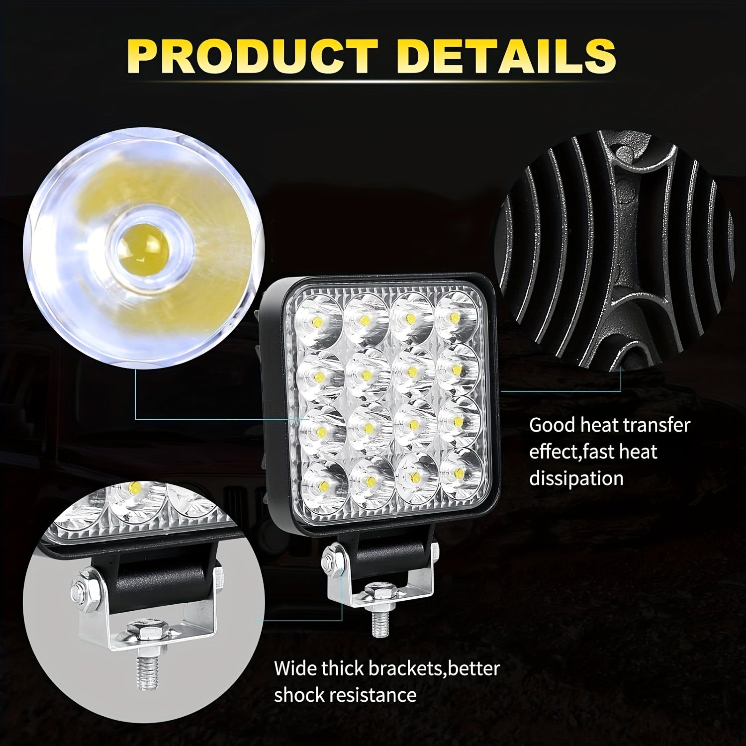 Mini LED Work Light Bar 8.38cm White Off Road Spot Flood for Tractor Truck SUV