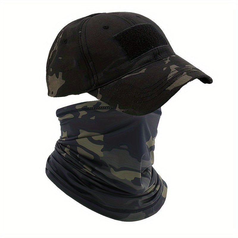 Gorra de béisbol con camuflaje y protector de cuello refrescante, protección UV para hombres y mujeres, actividades al aire libre