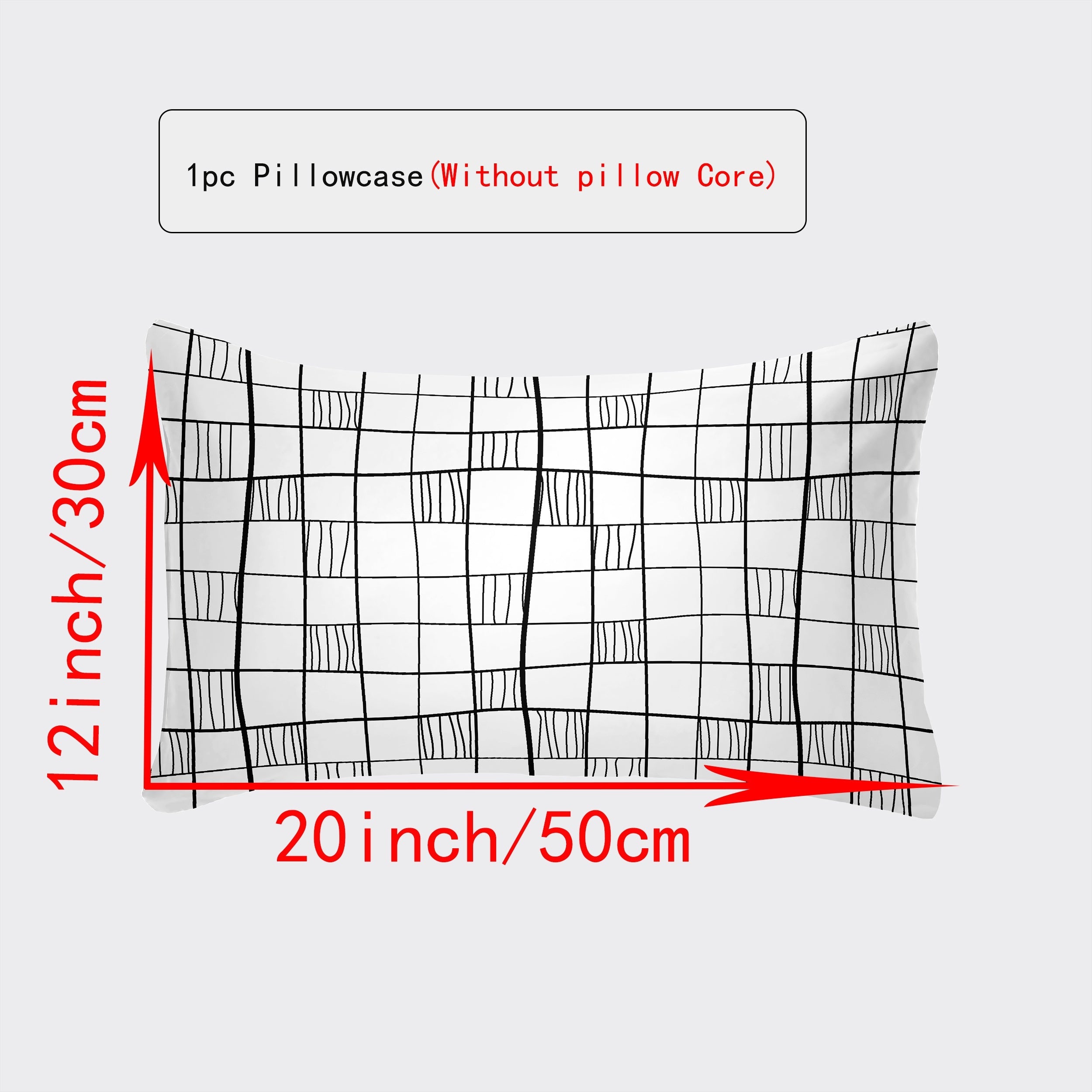 Luxurious Envelope Pillowcase Various Sizes White Gray Plaid Red Green Botanicals Leopard Geometric