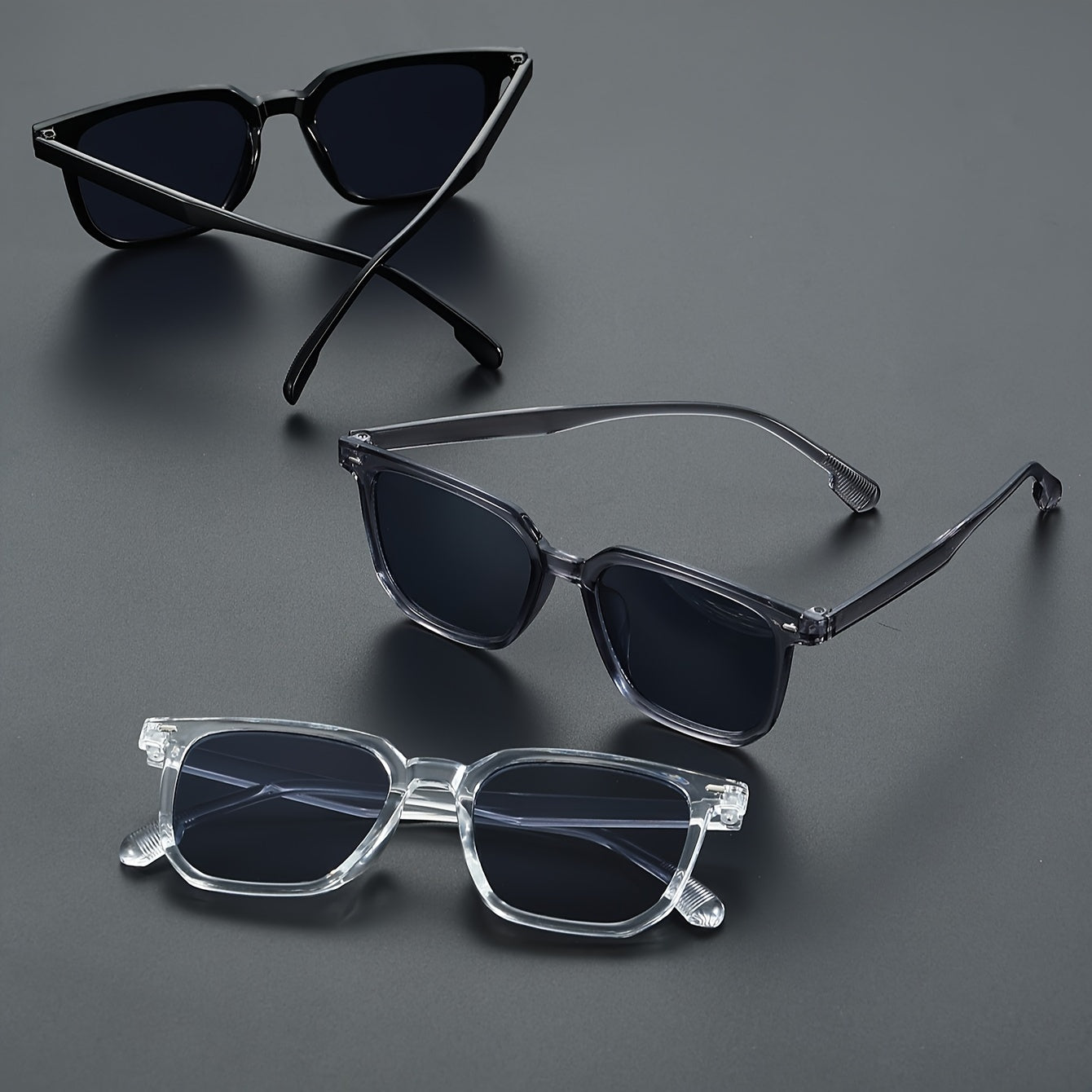 3-to'plam Vintage to'liq ramkali ko'zoynaklar, polikarbonat ramka va anti-refleks linzalar bilan, erkaklar uchun