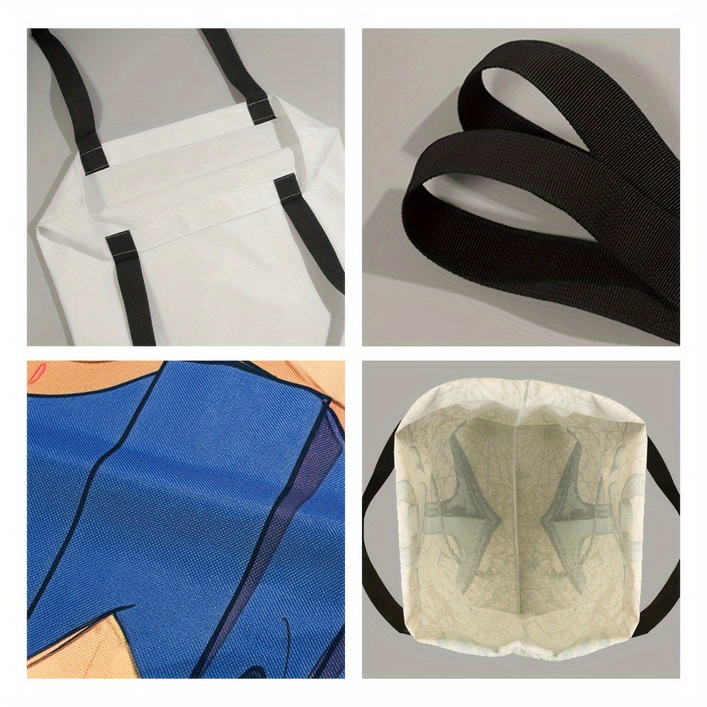 Персонализированная многоразовая сумка-тоут с индивидуальной фотографией и текстом, складная, из полиэстера, смешанные цвета