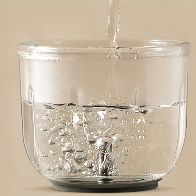 Electric Meat Grinder and Food Processor 600ML Glass Cup Rechargeable 148W