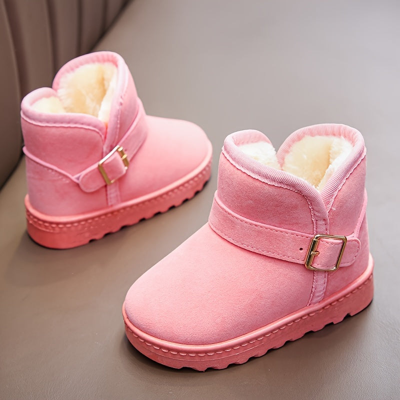 Winter Boots for Boys and Girls Thickened Fabric Snow Boots with Rubber Sole