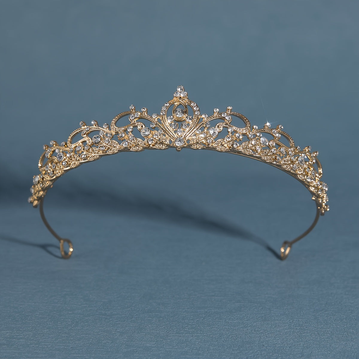 Golden Crown Hairband with Diamonds for Parties Weddings and Birthdays