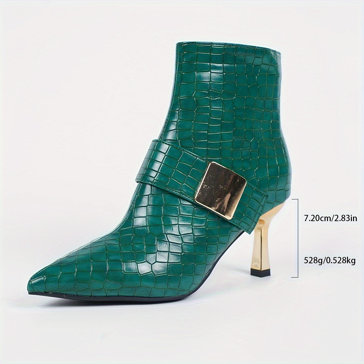 Women's Black PU Leather Strappy Block Heel Pumps with Buckle Detail