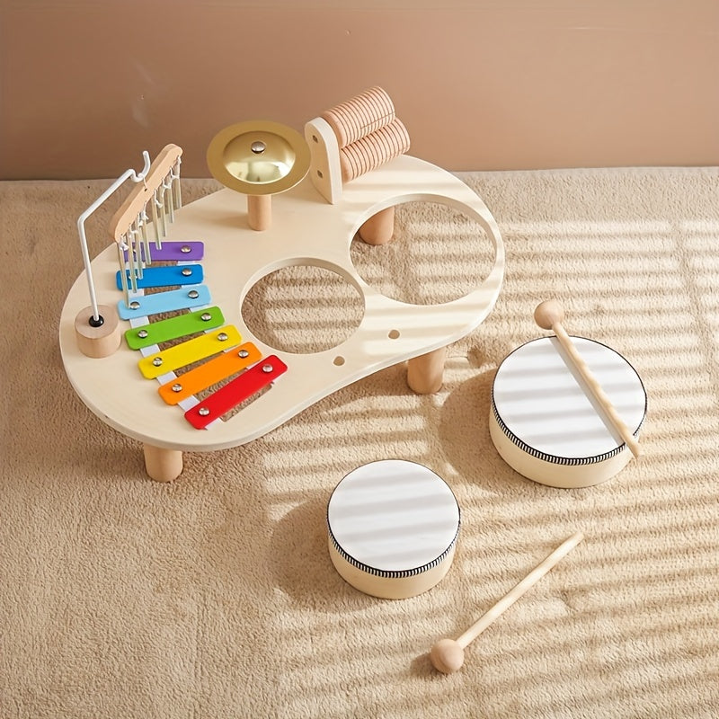 Juguete de educación musical infantil para invierno, portátil, multifuncional, mesa de percusión para el aprendizaje temprano