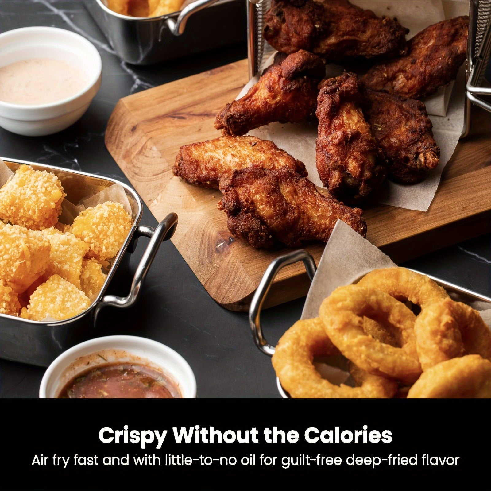 1450W 5L Air Fryer Digital Touch Screen Non-stick Basket Preservation Pan