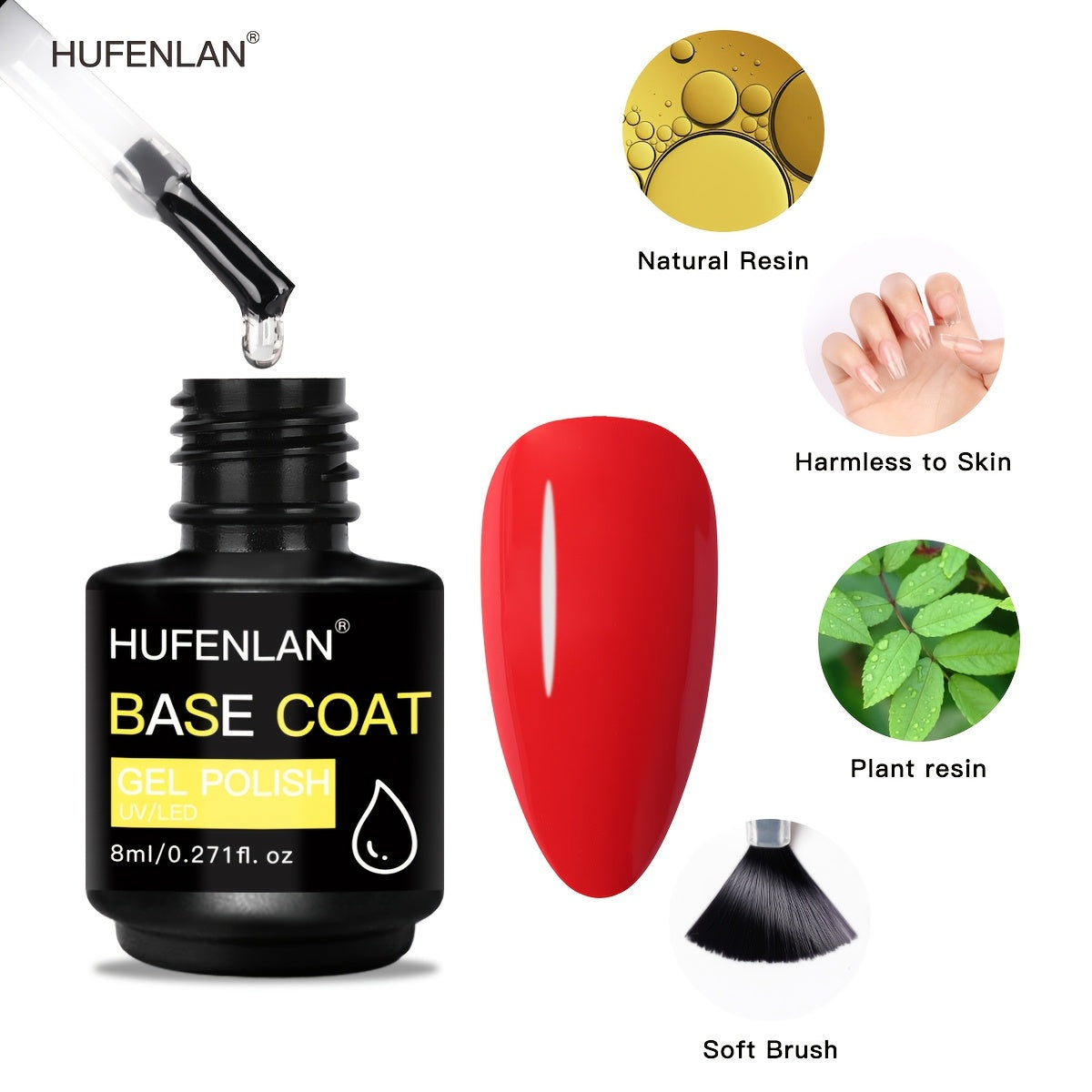 Long-Lasting Gel Nail Polish Set with 2 Top Coats and Base Coat for Shiny Odorless Finish