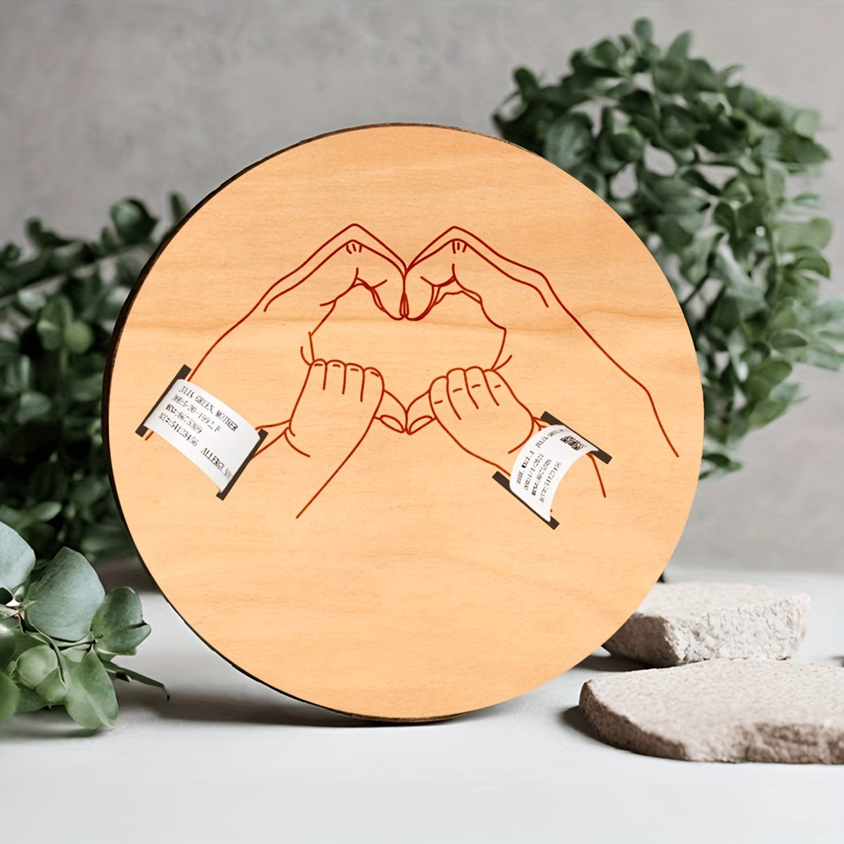 Ota-onalar uchun o'yilgan shifoxona bilaguzuk, Onalar kuni, Otalar kuni, Halloween va Rojdestvo uchun lazer kesilgan sovg'a