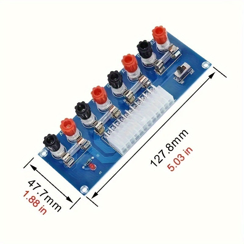 24-Pin ATX Power Supply Breakout Adapter for Benchtop Computers with Switch and Multiple Voltage Outputs