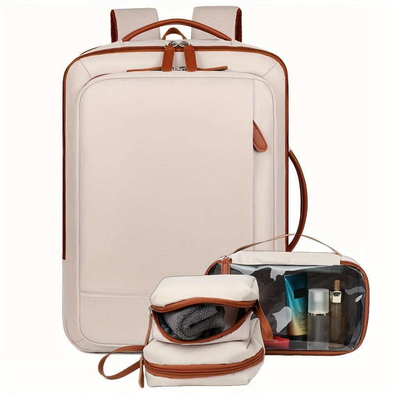 Large Capacity Expandable Laptop Backpack with Wet Dry Separation for Travel Business and School Black