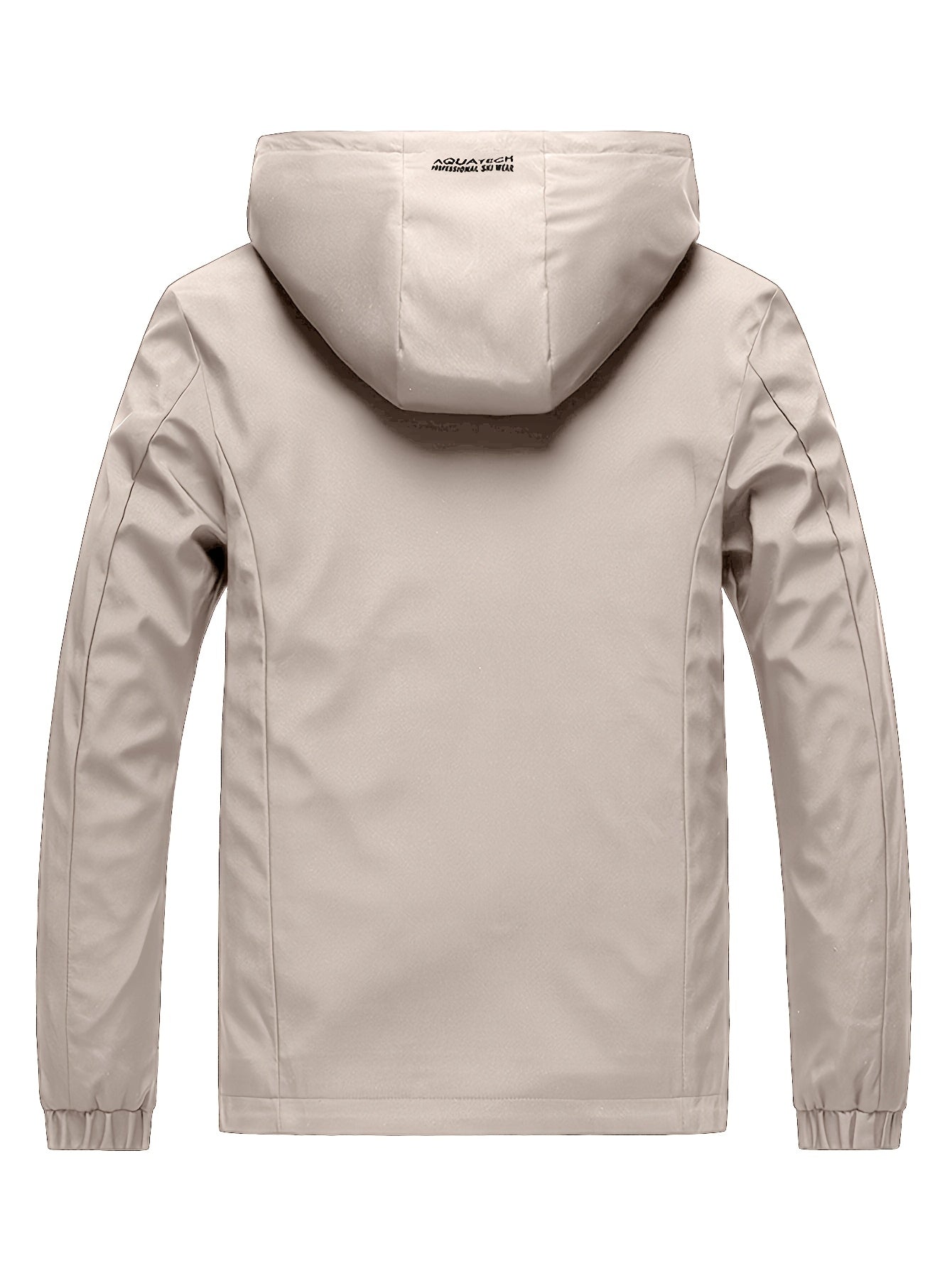 Men's Black and Navy Blue Hooded Jacket with Zippered Pockets for Spring and Fall