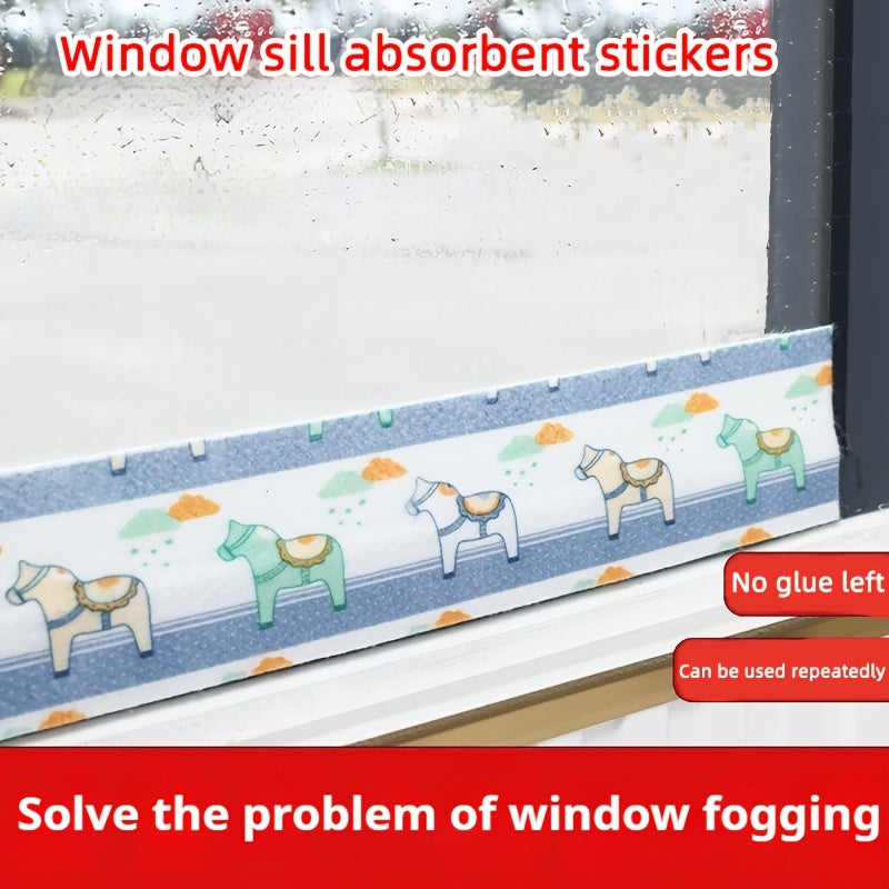 Self-Adhesive Window Sill Sticker with Anti-Fog Velvet Surface for Kitchen Countertops
